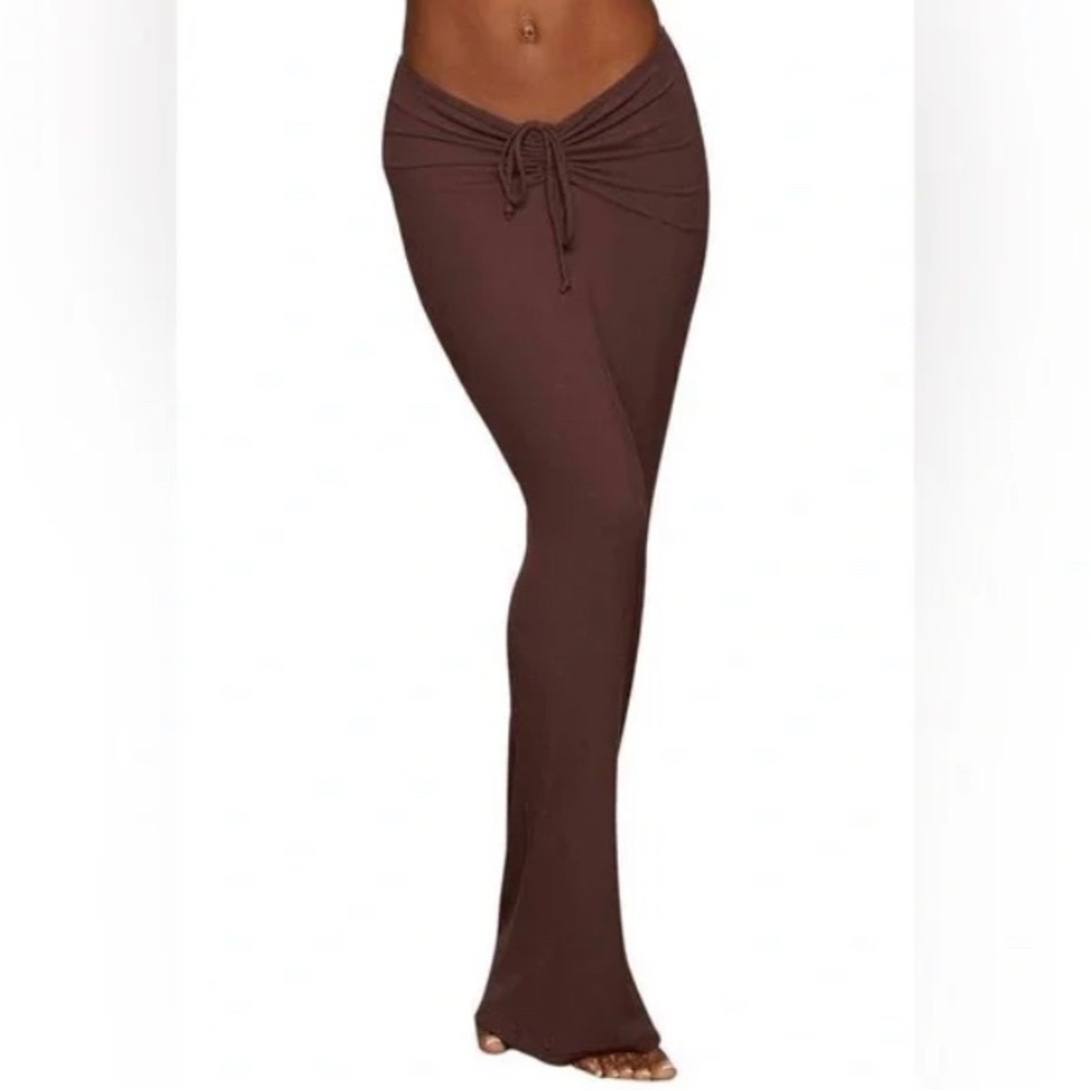SKIMS Brown Maxi Skirt with Drawstring Waist